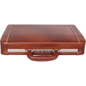 Da leather villa Full Grain Leather Briefcase Attache Case For Unisex Size L18 x W4 x H12 Inches Luxury Briefcase Bag (Tan) in Saudi Arabia