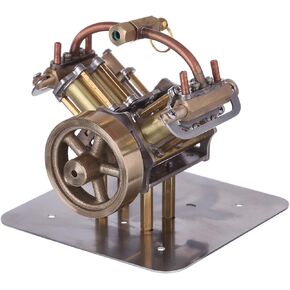 محرك بخاري صغير V4-Steam نموذج محرك بخاري مصغر بدون غلاية 90 × 85 × 70 مم، تجربة علمية فيزيائية مثالية للبالغين in Kuwait