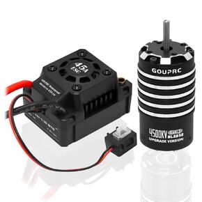 GOUPRC BL2852 4500KV Brushless Motor Shaft 3.175mm Diameter with Upgrade Gen-2 45A Brushless ESC with Programming Card Combo Set for 1/12/14/16 RC Car Buggy Truck in Kuwait