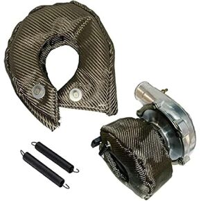 T4 Turbo Blanket Titanium Turbocharger Heat Shield غطاء من الألياف الزجاجية غطاء شاحن توربو 2000 درجة حماية حرارية عالية الحرارة لغطاء توربين T4 مع نوابض قفل (T4) in Kuwait