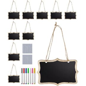 10 PCS Large 5.9×9 inche Hanging Chalkboard Signs, Double Sided Erasable Message Board with 10 PCS Long Hanging String & 7 PCS Color Pen & 2 PCS Cleaning Cloth for Partys in Saudi Arabia