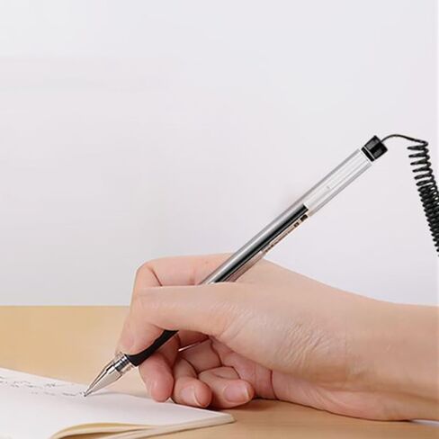 Professional Counter Coil Pens Pack of 6 with Adhesive Chain Perfect for Hotel Front Desk, Offices, Study Room Pen in Saudi Arabia