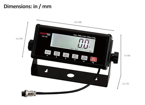 VisionTechShop VIC-100 Indicator, Easy to See Large LCD Display with Backlight, RS232, USB Interface, NTEP Legal for Trade CC# 25-028, Compatible with Floor Scale, Drum Scale, or Any Base in Saudi Arabia