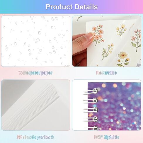 Reusable Sticker Collecting Book, 2 Pack Sticker Zlbum for Collecting Stickers with 64 Blank Release Paper, A5 Stickers Holder Collection Storage Organizer in Saudi Arabia