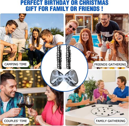 Upgraded Magnetic Chess Game Set with 20 Larger Black Stones & Rope – Portable Magnet Game, Fun Strategy Magnetic Stone Game for Adults, Ideal Gift for Birthday or Christmas in Saudi Arabia