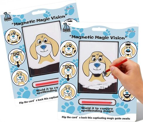 Magnetic Drawing Dog Face 2 Pack, Retro Magnetic Doodle Board Travel Toys for Kids Ages 3+, Mess-Free Drawing Game for Road Trip, Airplane & Restaurant, Birthday Gift for Boys & Girls in Saudi Arabia