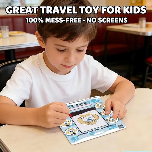 Magnetic Drawing Dog Face 2 Pack, Retro Magnetic Doodle Board Travel Toys for Kids Ages 3+, Mess-Free Drawing Game for Road Trip, Airplane & Restaurant, Birthday Gift for Boys & Girls in Saudi Arabia