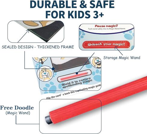 Magnetic Drawing Dog Face 2 Pack, Retro Magnetic Doodle Board Travel Toys for Kids Ages 3+, Mess-Free Drawing Game for Road Trip, Airplane & Restaurant, Birthday Gift for Boys & Girls in Saudi Arabia