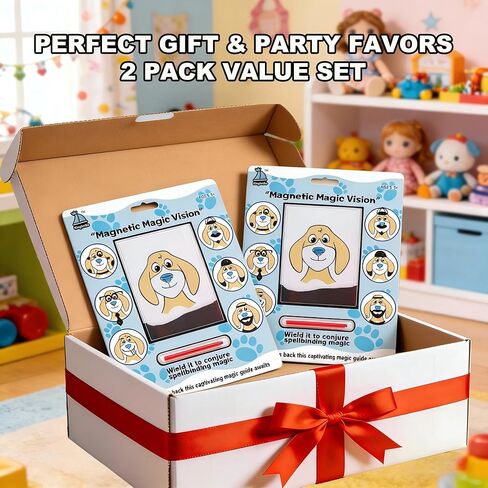 Magnetic Drawing Dog Face 2 Pack, Retro Magnetic Doodle Board Travel Toys for Kids Ages 3+, Mess-Free Drawing Game for Road Trip, Airplane & Restaurant, Birthday Gift for Boys & Girls in Saudi Arabia