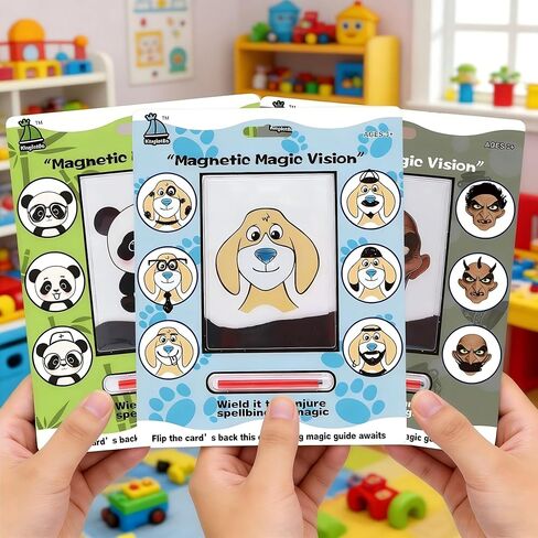 Magnetic Drawing Dog Face 2 Pack, Retro Magnetic Doodle Board Travel Toys for Kids Ages 3+, Mess-Free Drawing Game for Road Trip, Airplane & Restaurant, Birthday Gift for Boys & Girls in Saudi Arabia