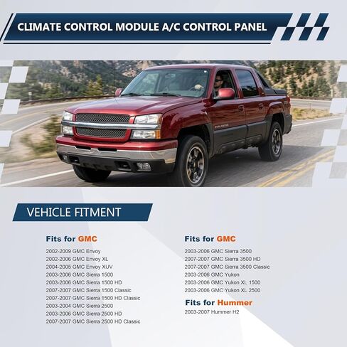 وحدة التحكم في المناخ HVAC A/C لوحة التحكم في السخان - تناسب 2003-2006 تشيفي سيلفرادو 1500 2500 3500، سوبربان، تاهو، جي إم سي سييرا، يوكون، كاديلاك إسكاليد، هامر H2 - يستبدل OE 10367041 in Kuwait