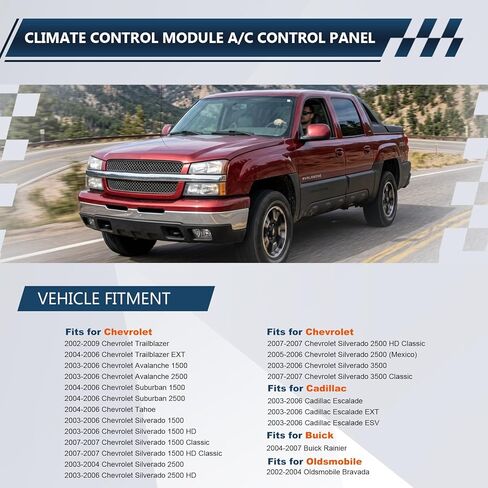 وحدة التحكم في المناخ HVAC A/C لوحة التحكم في السخان - تناسب 2003-2006 تشيفي سيلفرادو 1500 2500 3500، سوبربان، تاهو، جي إم سي سييرا، يوكون، كاديلاك إسكاليد، هامر H2 - يستبدل OE 10367041 in Kuwait