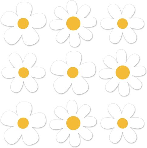 MoDooris 108pcs زهرة الأقحوان القواطع 5 بوصة لوحة الإعلانات ورقة ديزي يموت تخفيضات بوهو زهرة بيضاء الزهور ديكور الفصول الدراسية مع نقطة الغراء لعيد ميلاد الربيع الصيف العودة إلى المدرسة حزب ديكور جدار المنزل in Kuwait