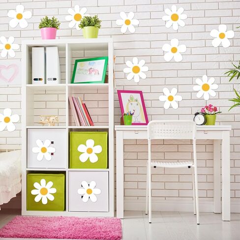 MoDooris 108pcs زهرة الأقحوان القواطع 5 بوصة لوحة الإعلانات ورقة ديزي يموت تخفيضات بوهو زهرة بيضاء الزهور ديكور الفصول الدراسية مع نقطة الغراء لعيد ميلاد الربيع الصيف العودة إلى المدرسة حزب ديكور جدار المنزل in Kuwait