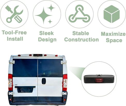مجموعة مصابيح الفرامل الثالثة لمصابيح التوقف العالية في المنتصف متوافقة مع Ram ProMaster 1500 2500 3500 2014-2022 تحل محل OE 923-060 6NC01RXFAA 5NP86RXFAG in Kuwait