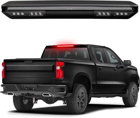 LED 3rd Third Brake Light Compatible with 2019-2025 Silverado Sierra 1500 2500HD 3500HD (Only for Models without Any Cargo Bed Camera) High Mount Rear Brake w/ Truck Cab Cargo Lights, Smoked Len in Saudi Arabia