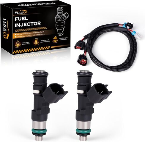 2PCS Fuel Injectors 0280156208 with Harness Set Compatible with Polaris Ranger 700 800 2006-2010 Ranger Crew 700 800 Ranger XP 700 800 RZR 4 800 RZR 800 Sportsman, Replces# 1202863 1253558 100-4332 in Saudi Arabia