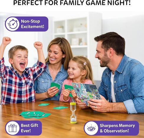 Skillmatics Board & Card Game – Who Saw What? in 60 Seconds, Memory Game for Kids, Teens & Adults, Fast-Paced Family Game Night Fun, Quick-Thinking Party Game, Gift for Ages 7, 8, 9 & Up in Kuwait