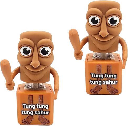2PCS Italian Brainrot Keyboard Fidget Clicker Keychain Set, Meme Character Clicker Keychain Combo, Funny Keyboard Clicker Fidget Keychain(3-sahur+fourkey) in Saudi Arabia