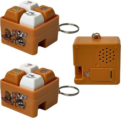 2PCS Italian Brainrot Keyboard Fidget Clicker Keychain Set, Meme Character Clicker Keychain Combo, Funny Keyboard Clicker Fidget Keychain(3-sahur+fourkey) in Saudi Arabia