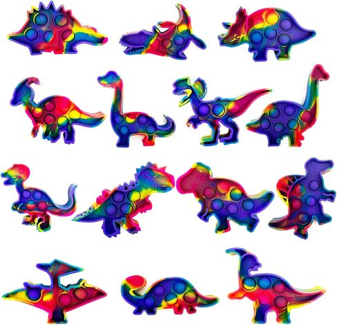 14 Pack Dinosaur Pop Fidget Toys Bulk, Dinosaur Party Favors for Kids Toddler,Pop Fidget Sensory Toys Set, ABC Alphabet Learning and Educational Toys for Classroom Prizes Box, Goodie Bags Stuffers in Saudi Arabia