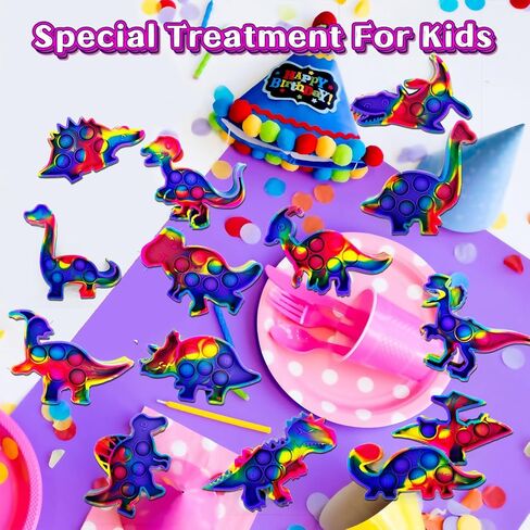 14 Pack Dinosaur Pop Fidget Toys Bulk, Dinosaur Party Favors for Kids Toddler,Pop Fidget Sensory Toys Set, ABC Alphabet Learning and Educational Toys for Classroom Prizes Box, Goodie Bags Stuffers in Saudi Arabia
