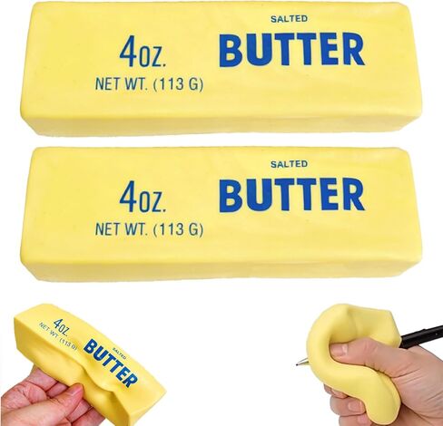 2 Pack Butter Squishy Toy,Realistic Butter Squishy Stick Set,Slow Rising Squishy Toys for Stress Relief,Soft Squeeze Toys for Adults,Squishy Food Fidget Toy,Relaxing Anxiety Relief Sensory Squishy Toy in Saudi Arabia