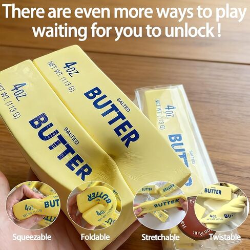 2 Pack Butter Squishy Toy,Realistic Butter Squishy Stick Set,Slow Rising Squishy Toys for Stress Relief,Soft Squeeze Toys for Adults,Squishy Food Fidget Toy,Relaxing Anxiety Relief Sensory Squishy Toy in Saudi Arabia