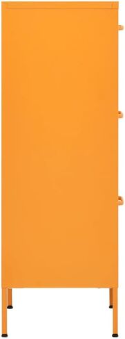 Metal File Cabinet 3 Drawers 102 cm Tall Stylish Filing Storage for Letter Size Documents Home Office Organization Sleek Yellow Finish Elevated Legs in Kuwait