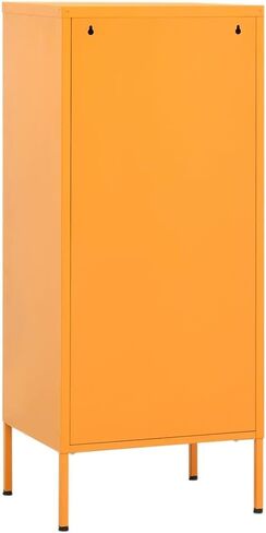 Metal File Cabinet 3 Drawers 102 cm Tall Stylish Filing Storage for Letter Size Documents Home Office Organization Sleek Yellow Finish Elevated Legs in Kuwait