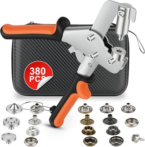 Heavy Duty Snap Fastener Tool Kit,100 Sets Heavy-Duty Snap Button Kit for Fabric,DIY Sewing,Leather,Boat Cover,Canvas,Tarps,Repairs in Saudi Arabia