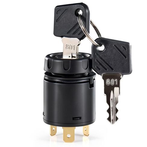 مفتاح تشغيل الإشعال 7915492698 (مع 801 مفتاح) - متوافق مع رافعة شوكية Linde (مطابقة بواسطة OEM PN)، 4 مواضع، أطراف مسطحة، مع مفتاحين in Kuwait