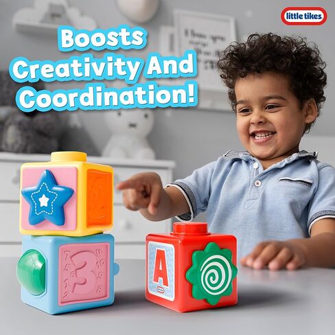 Lollipop Cozy Coupe Baby Stacking Blocks – Colorful Toddler Toy for Sensory Play – Ideal Baby Toys for 6 Months to 1 Year Old Boys and Girls – Fun and Educational Baby Toy Gift in Saudi Arabia