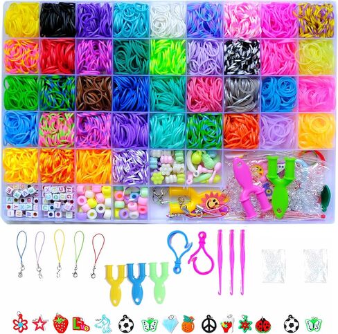 YYOODS 4000+Rubber Band Bracelet Kit, Loom Bracelet Making Kit for Kids, Rubber Bands Refill Loom Set, Rubber Bands for Bracelet Making Kit for Kids in Saudi Arabia