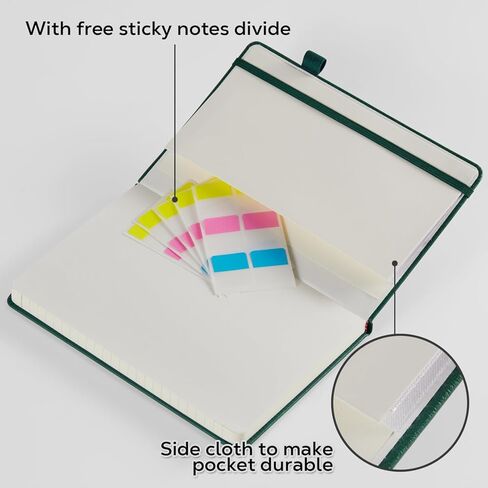 Lined Journal Notebook, A5 (5.7'' x 8.4"), 2 Pack Journaling Notebooks for Women Men Writing Work, Leather Hardcover, 160 Pages per Note Book, 100GSM Thick Paper, School Office Supplies, Black & Brown in Saudi Arabia