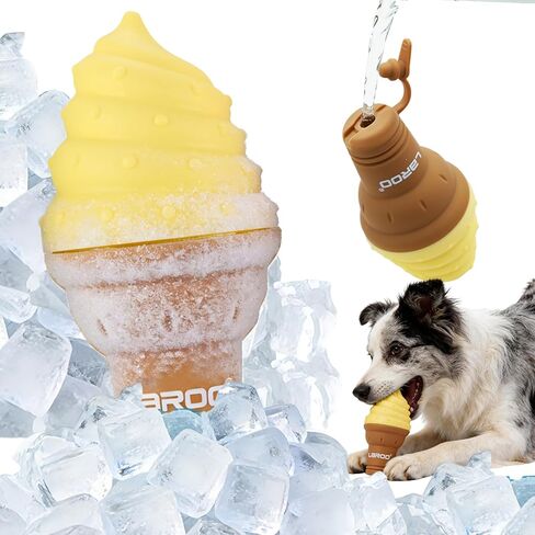 LaRoo Dogs Toys for Summer Cooling, Frozen Dog Toys, Full with Water Frozen, Prevention of Heat Stroke Upgraded Teething Chew Toy (Ice Pop Shape-Green) in Saudi Arabia
