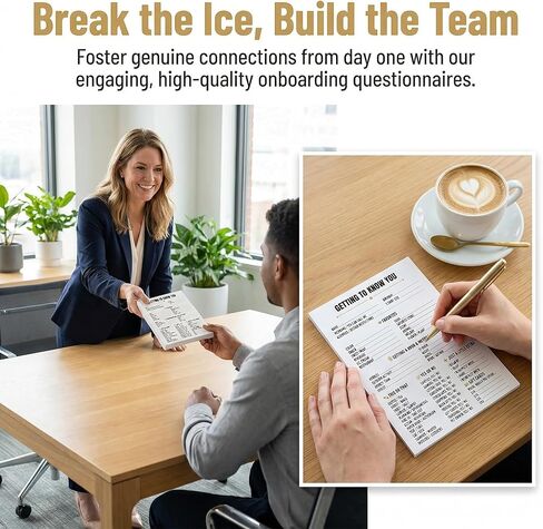 Get to Know You Games Cards, Getting To Know You Coworker Questionnaire, All About Me Survey, Employee Favorite Things Team Staff Questionnaire Quiz for Office Icebreakers and Group Activities 5x7in in Saudi Arabia