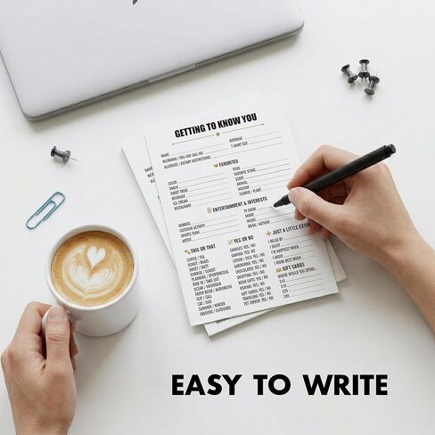 Get to Know You Games Cards, Getting To Know You Coworker Questionnaire, All About Me Survey, Employee Favorite Things Team Staff Questionnaire Quiz for Office Icebreakers and Group Activities 5x7in in Saudi Arabia