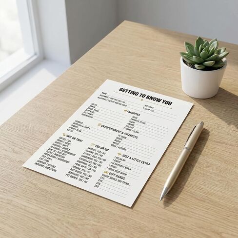 Get to Know You Games Cards, Getting To Know You Coworker Questionnaire, All About Me Survey, Employee Favorite Things Team Staff Questionnaire Quiz for Office Icebreakers and Group Activities 5x7in in Saudi Arabia