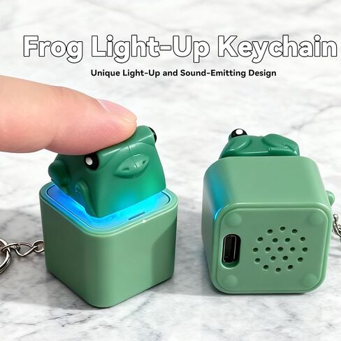 5 Pack Frog Croaking Fidget Toy Keychain, Rechargeable LED Keyboard Clicker, Portable Sensory Fidget Toy for Adult Anxiety Stress Relief(Green) in Saudi Arabia