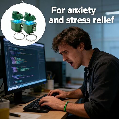 5 Pack Frog Croaking Fidget Toy Keychain, Rechargeable LED Keyboard Clicker, Portable Sensory Fidget Toy for Adult Anxiety Stress Relief(Green) in Saudi Arabia