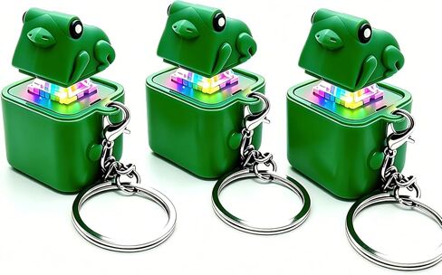 3Pcs Frog Keychain,Frog Croaking Fidget Toy,Keychain Rechargeable Keyboard Clicker with LED Lights,Stress Relief Sensory Toy for Adults Anxiety Relief in Saudi Arabia