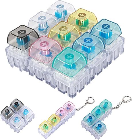 10 Pcs Freely Combined Keyboard Fidget Toy, Fidget Keyboard Clicker Toys with LED Lights Keychain Stress Relief, Sensory Toys for Kids with Autism,ADD,OCD in Saudi Arabia