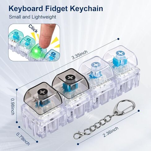 10 Pcs Freely Combined Keyboard Fidget Toy, Fidget Keyboard Clicker Toys with LED Lights Keychain Stress Relief, Sensory Toys for Kids with Autism,ADD,OCD in Saudi Arabia