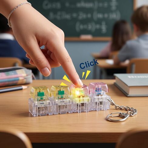 10 Pcs Freely Combined Keyboard Fidget Toy, Fidget Keyboard Clicker Toys with LED Lights Keychain Stress Relief, Sensory Toys for Kids with Autism,ADD,OCD in Saudi Arabia