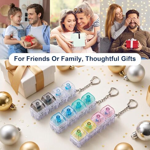 10 Pcs Freely Combined Keyboard Fidget Toy, Fidget Keyboard Clicker Toys with LED Lights Keychain Stress Relief, Sensory Toys for Kids with Autism,ADD,OCD in Saudi Arabia