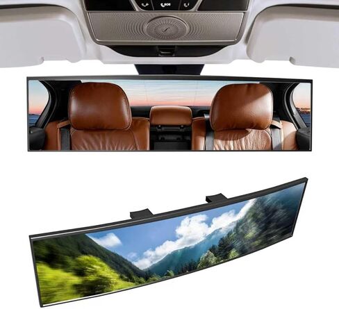 Broadway Rear view Mirror Wide Angle Panoramic Anti Glare Blindspot Accessories Universal Interior Car Convex Mirror for Car SUV Trucks Blue in Saudi Arabia