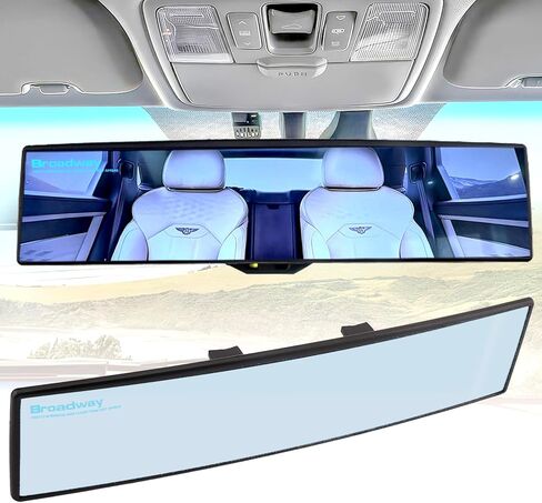 Broadway Rear view Mirror Wide Angle Panoramic Anti Glare Blindspot Accessories Universal Interior Car Convex Mirror for Car SUV Trucks Blue in Saudi Arabia