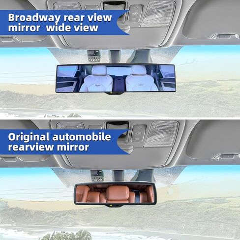 Broadway Rear view Mirror Wide Angle Panoramic Anti Glare Blindspot Accessories Universal Interior Car Convex Mirror for Car SUV Trucks Blue in Saudi Arabia