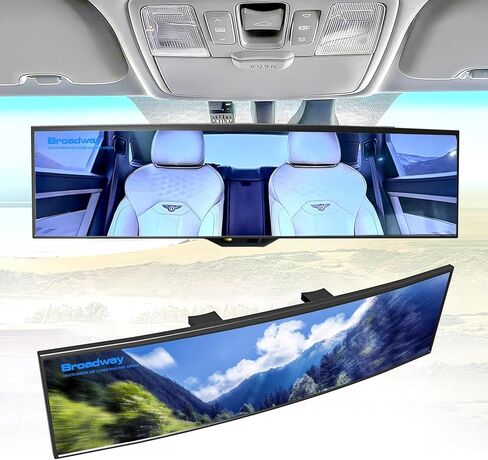 Broadway Rear view Mirror Wide Angle Panoramic Anti Glare Blindspot Accessories Universal Interior Car Convex Mirror for Car SUV Trucks Blue in Saudi Arabia